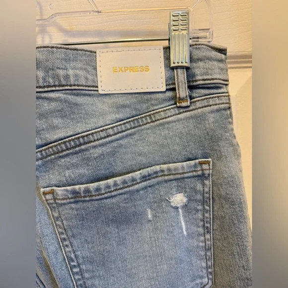 Express High Waisted Distressed Jeans - Picture 5 of 9